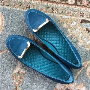 Tory Burch Jess Calf Hair Flats  Teal